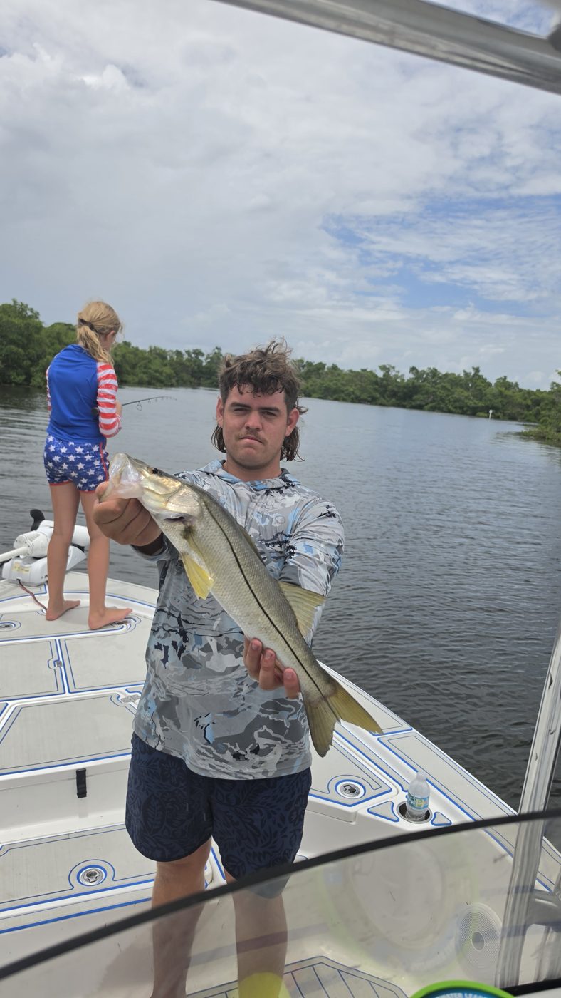 Guest with a snook in the backcountry
